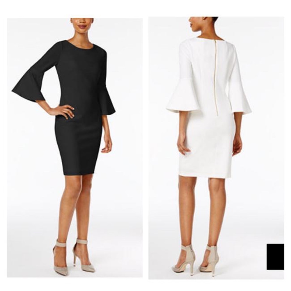 Calvin Klein bell sleeved dress Pastel Blue/ Light Blue -New without Tags